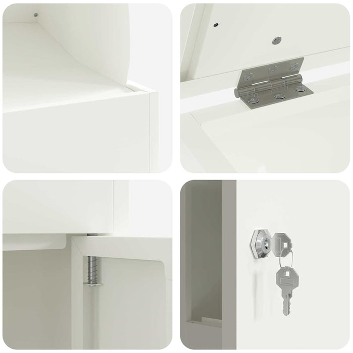 vidaXL Cassetta per pacchi Bianco 44 x 35 x 59 cm Acciaio