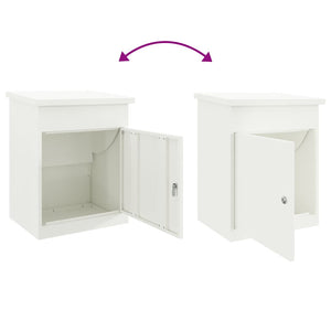 vidaXL Cassetta per pacchi Bianco 44 x 35 x 59 cm Acciaio