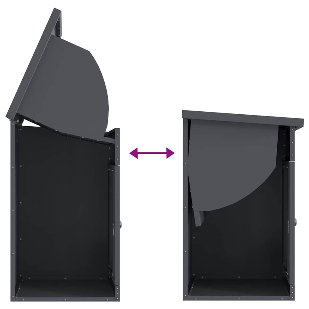 vidaXL Cassetta per pacchi Antracite 44 x 35 x 59 cm Acciaio