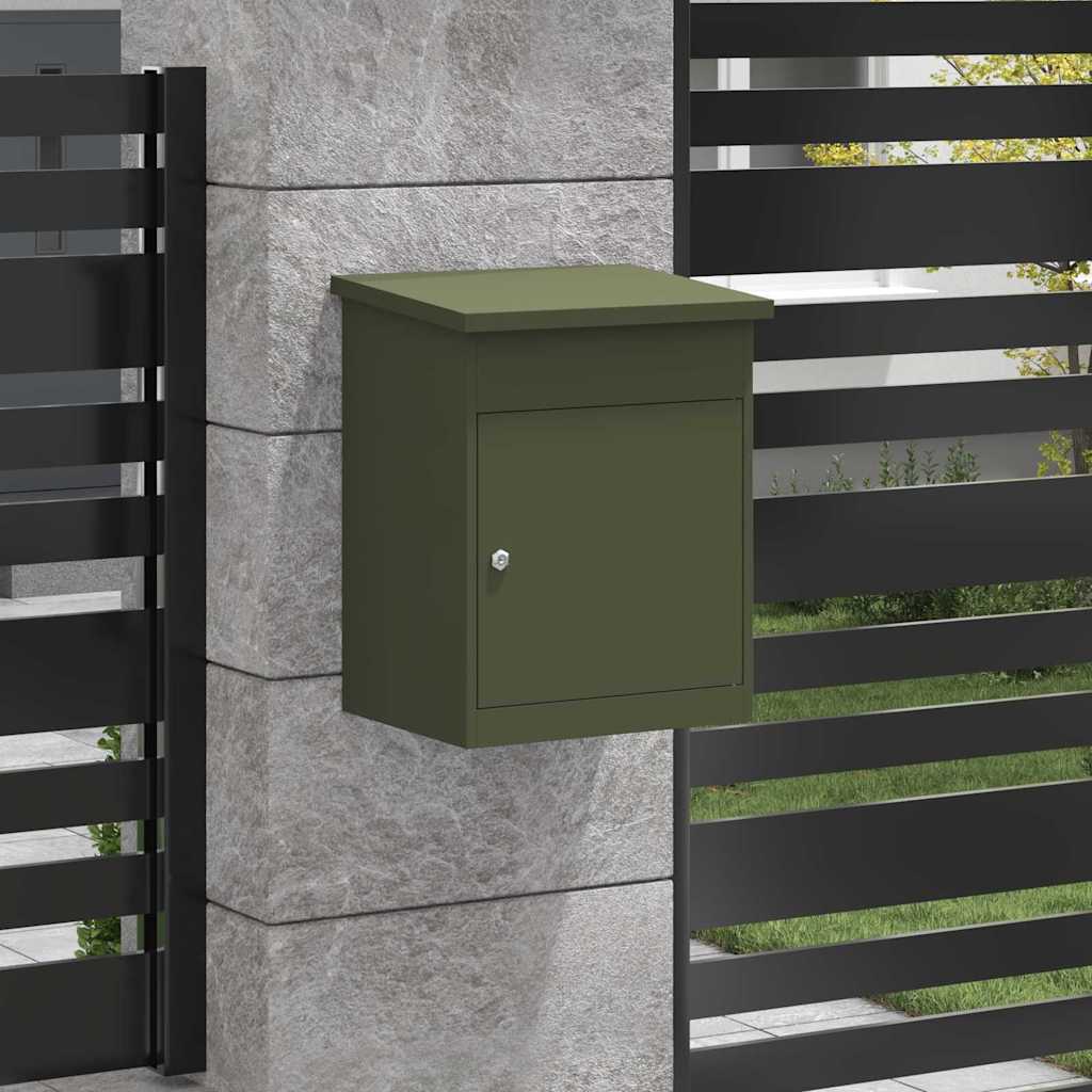 vidaXL Cassetta per pacchi Oliver verde 44 x 35 x 59 cm Acciaio