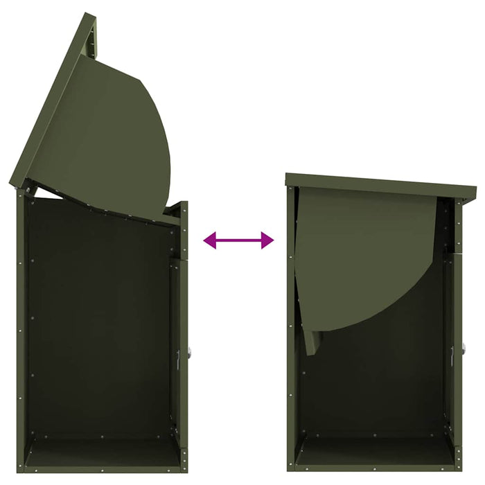 vidaXL Cassetta per pacchi Oliver verde 44 x 35 x 59 cm Acciaio