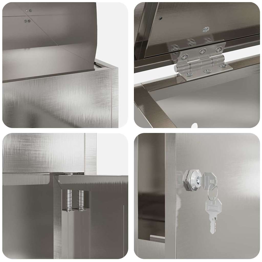 Cassetta per pacchi Nero 44 x 35 x 59 cm Acciaio inossidabile 874944