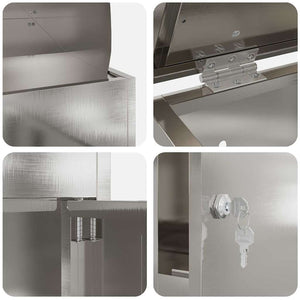 Cassetta per pacchi Nero 44 x 35 x 59 cm Acciaio inossidabile 874944