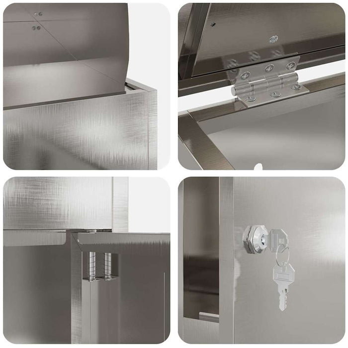 Cassetta per pacchi Nero 44 x 35 x 59 cm Acciaio inossidabile 874944