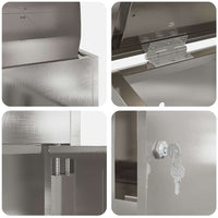 vidaXL Cassetta per pacchi Nero 44 x 35 x 59 cm Acciaio inossidabile