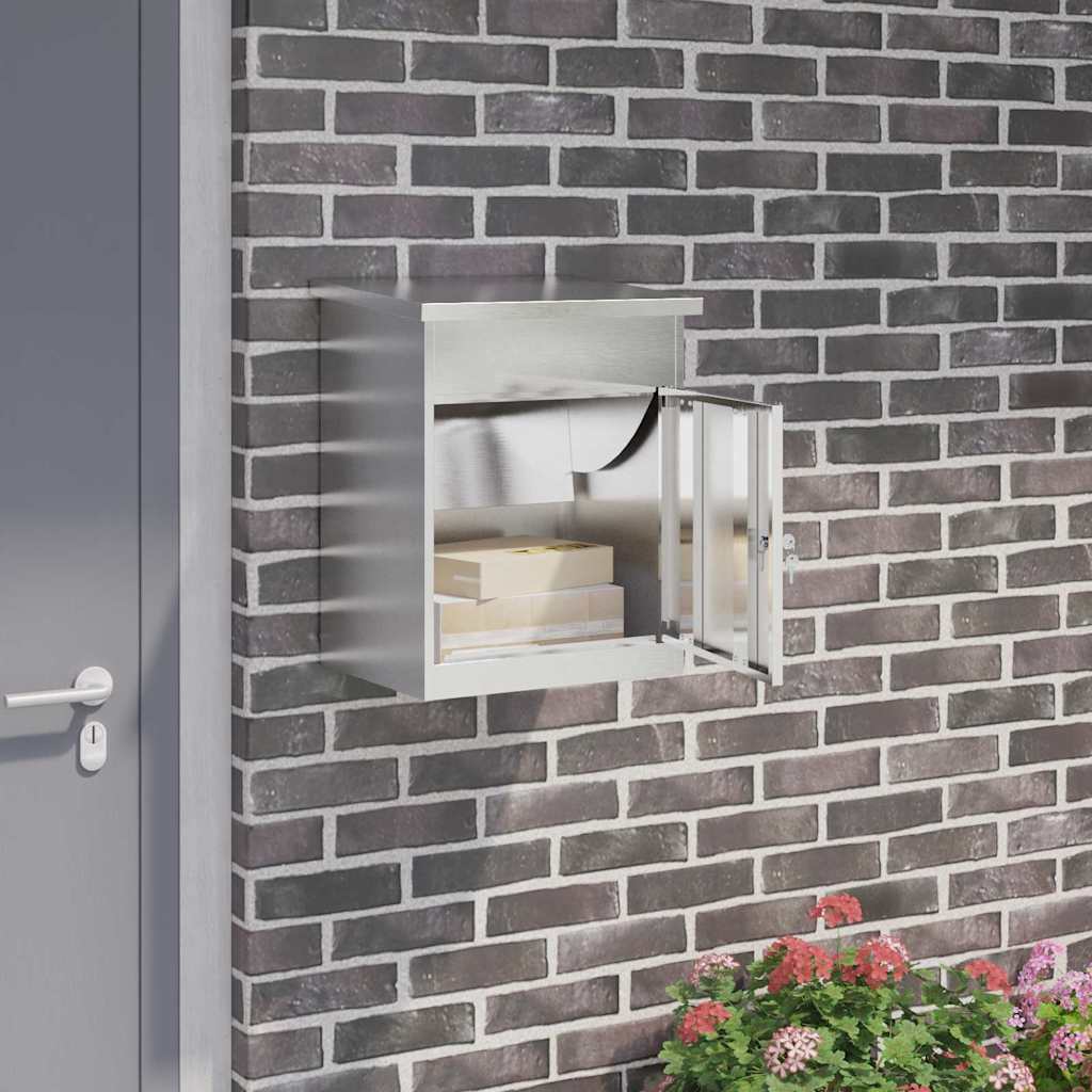 vidaXL Cassetta per pacchi Nero 44 x 35 x 59 cm Acciaio inossidabile
