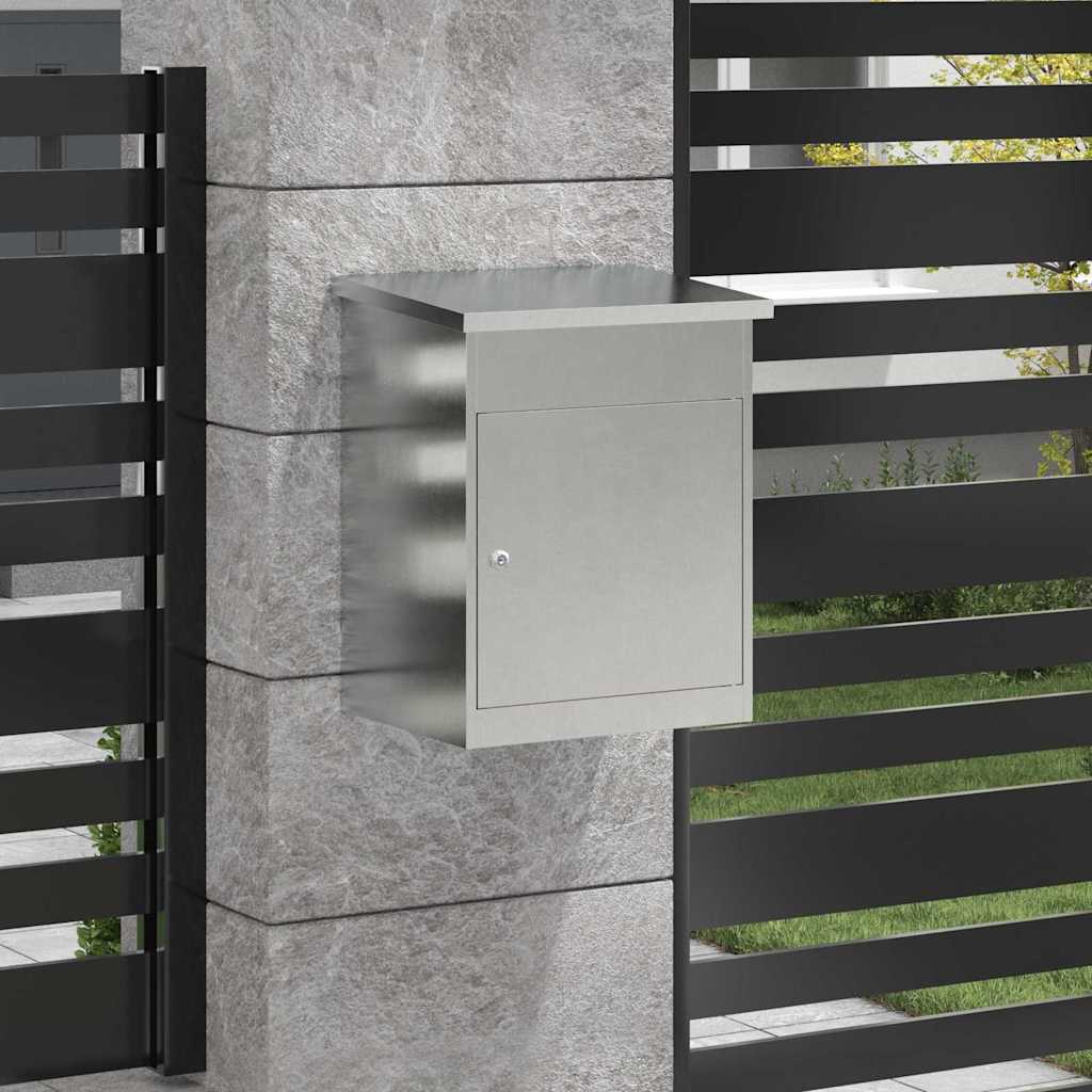 vidaXL Cassetta per pacchi Nero 44 x 35 x 59 cm Acciaio inossidabile