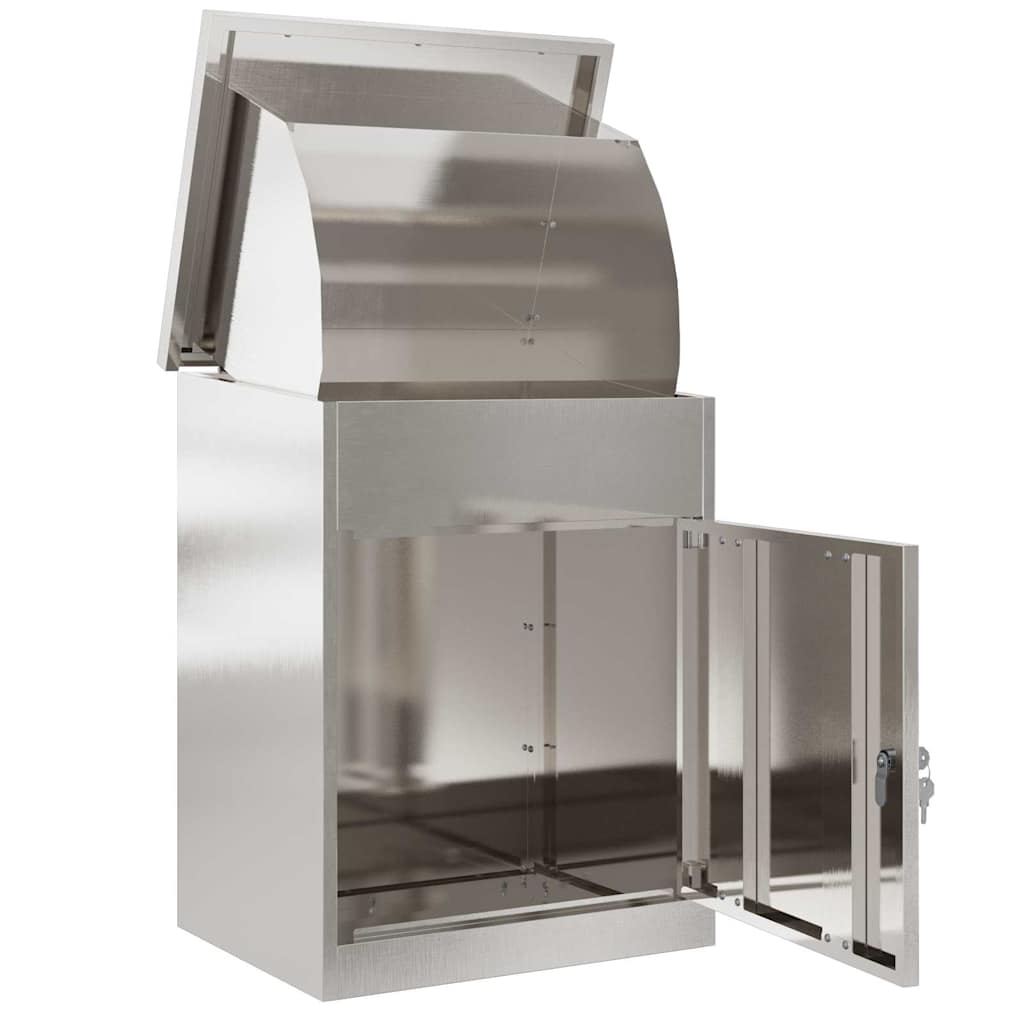 vidaXL Cassetta per pacchi Nero 44 x 35 x 59 cm Acciaio inossidabile