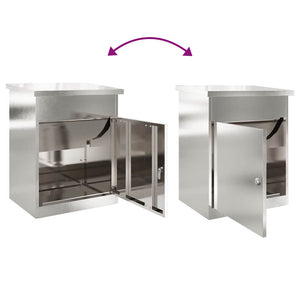 vidaXL Cassetta per pacchi Nero 44 x 35 x 59 cm Acciaio inossidabile