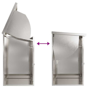 Cassetta per pacchi Nero 44 x 35 x 59 cm Acciaio inossidabile 874944