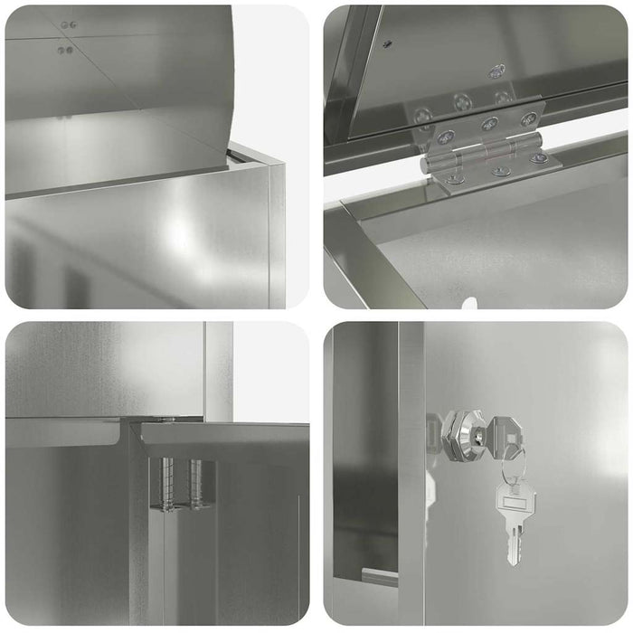 vidaXL Cassetta per pacchi Nero 44 x 35 x 59 cm Acciaio zincato