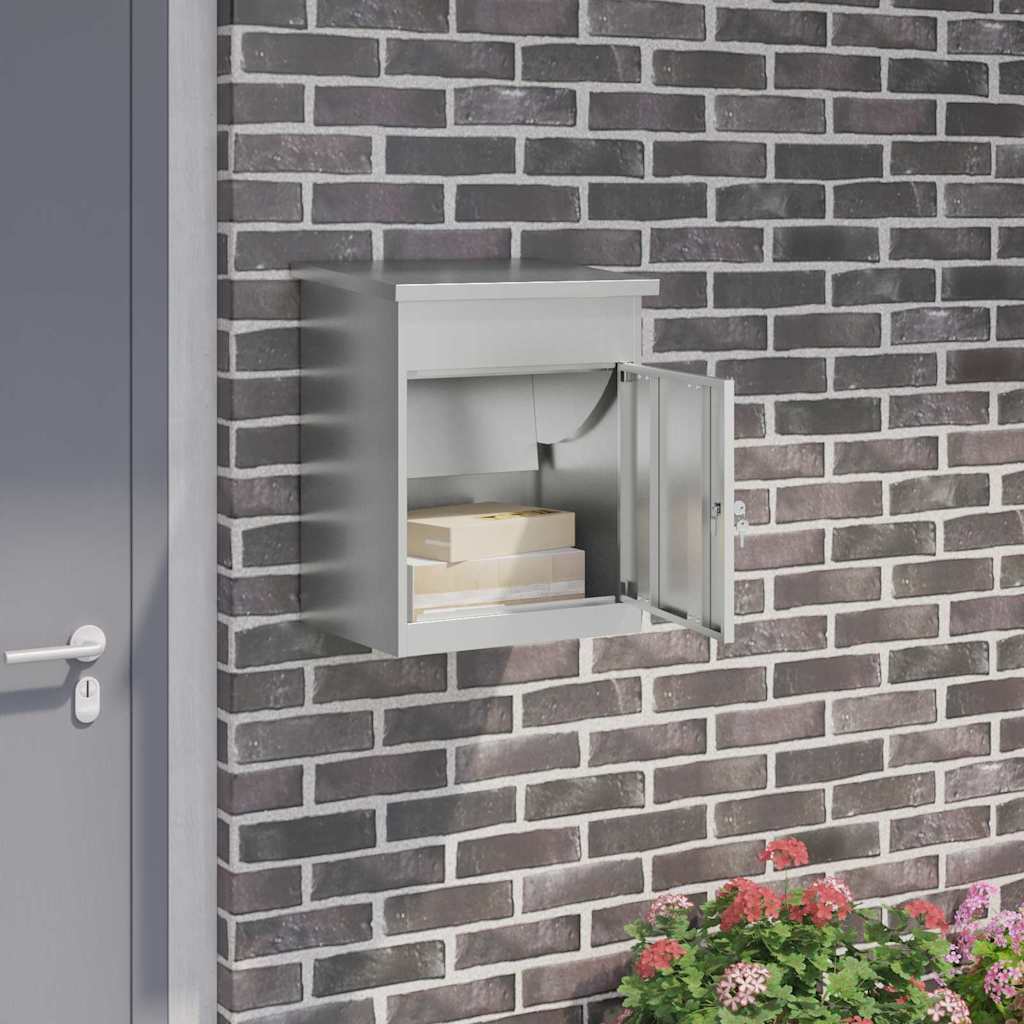 vidaXL Cassetta per pacchi Nero 44 x 35 x 59 cm Acciaio zincato