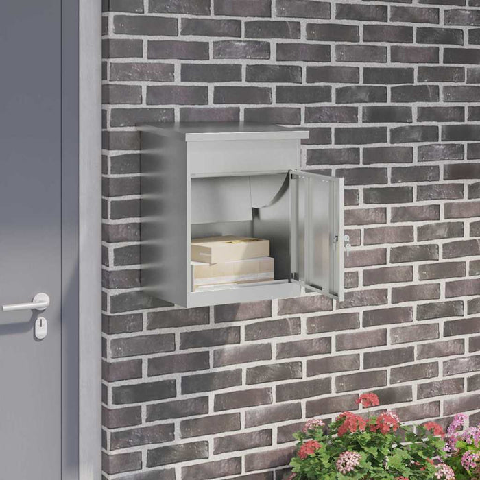 vidaXL Cassetta per pacchi Nero 44 x 35 x 59 cm Acciaio zincato