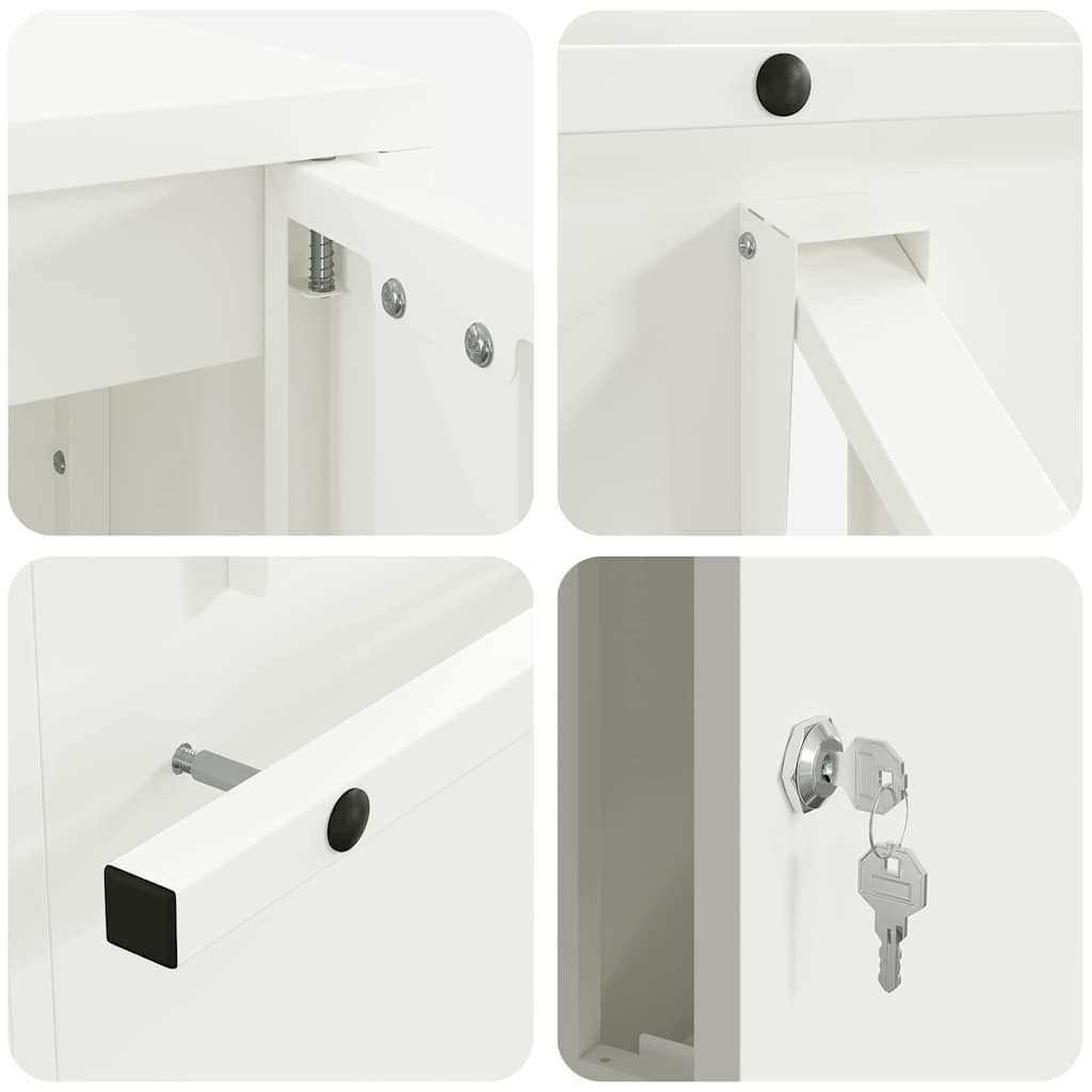 cassetta postalepastkastei Bianco 30 x 23 x 55 cm Acciaio 874948