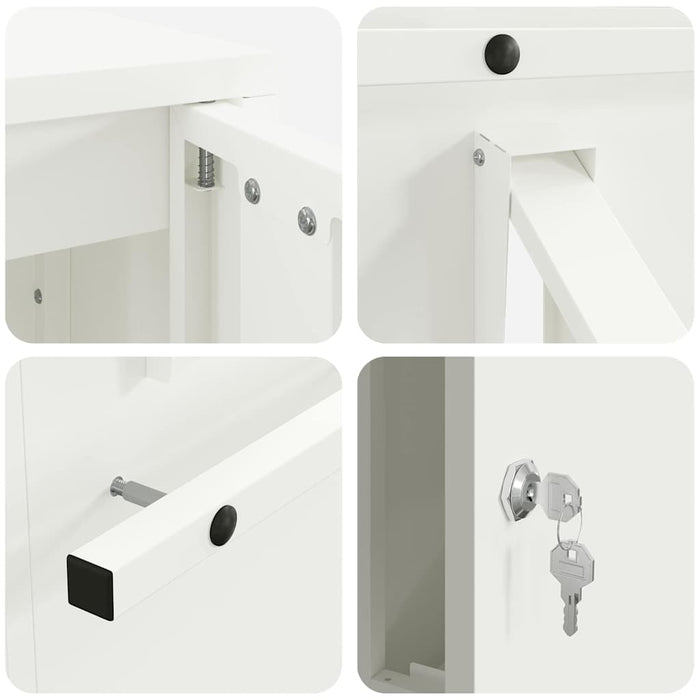 cassetta postalepastkastei Bianco 30 x 23 x 55 cm Acciaio 874948