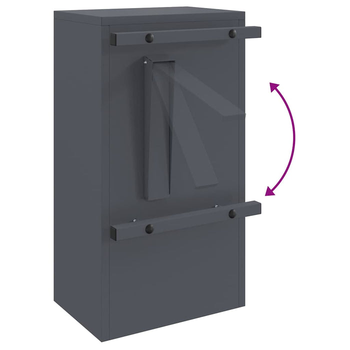 cassetta postalepastkastei Antracite 30 x 23 x 55 cm Acciaio 874949