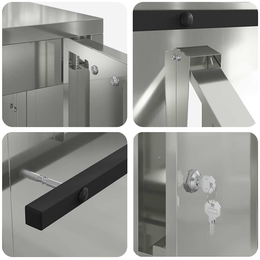 vidaXL cassetta postalepastkastei Nero 30 x 23 x 55 cm Acciaio zincato