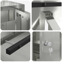 vidaXL cassetta postalepastkastei Nero 30 x 23 x 55 cm Acciaio zincato