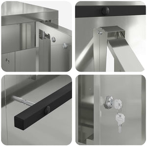 vidaXL cassetta postalepastkastei Nero 30 x 23 x 55 cm Acciaio zincato