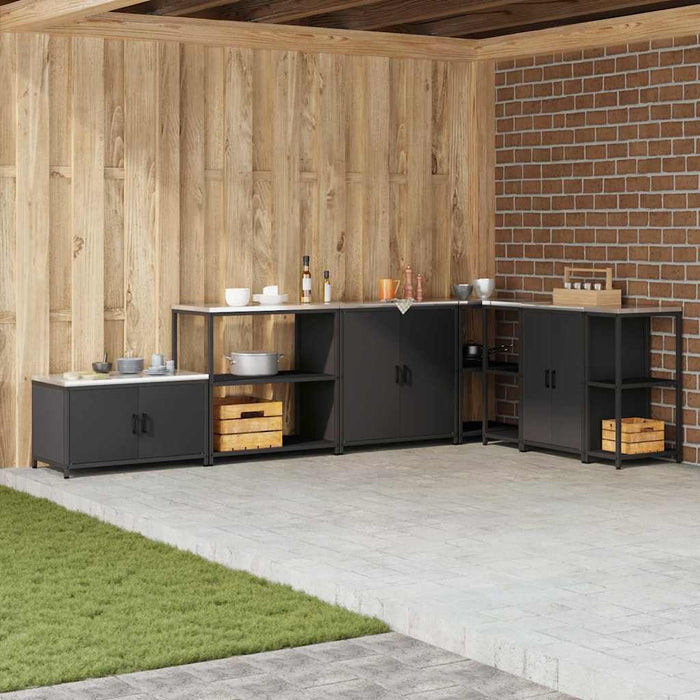 vidaXL Mensola per il deposito in cucina con lo scaffale Nero Acciaio