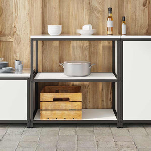 Mensola per il deposito in cucina Bianco Acciaio 874955