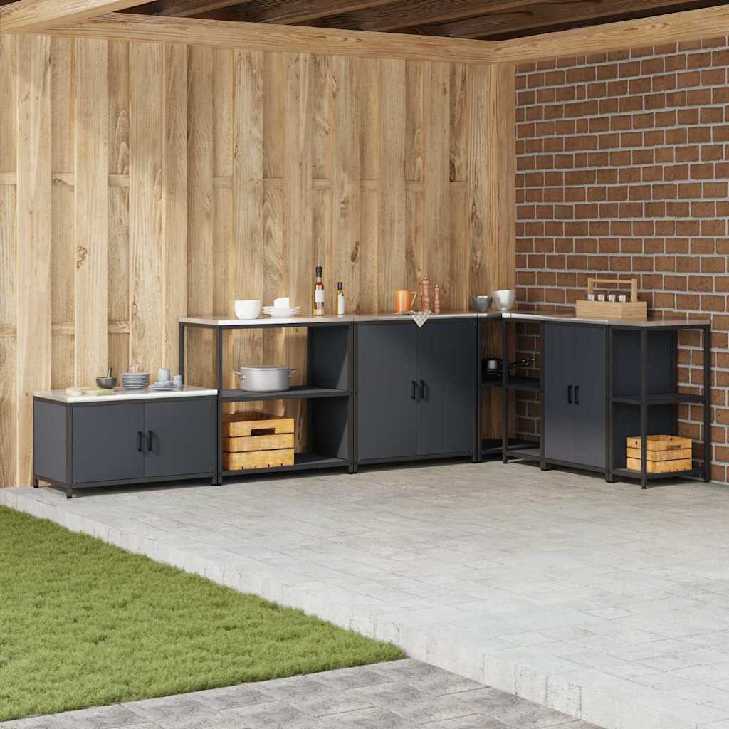 vidaXL Mensola per il deposito in cucina Antracite Acciaio