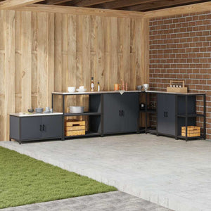 vidaXL Mensola per il deposito in cucina Antracite Acciaio