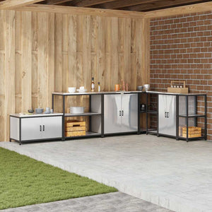 vidaXL Mensola per il deposito in cucina Argento Acciaio inossidabile