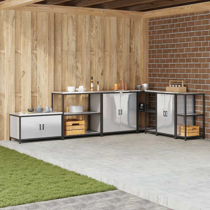 vidaXL Mensola per il deposito in cucina Argento Acciaio inossidabile