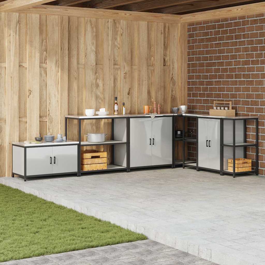 vidaXL Mensola per il deposito in cucina Argento Acciaio zincato