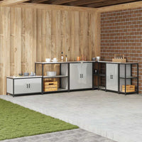 vidaXL Mensola per il deposito in cucina Argento Acciaio zincato