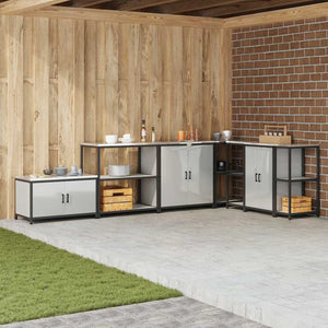 vidaXL Mensola per il deposito in cucina Argento Acciaio zincato