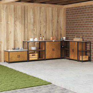 vidaXL Mensola per il deposito in cucina con lo scaffale Ruggine