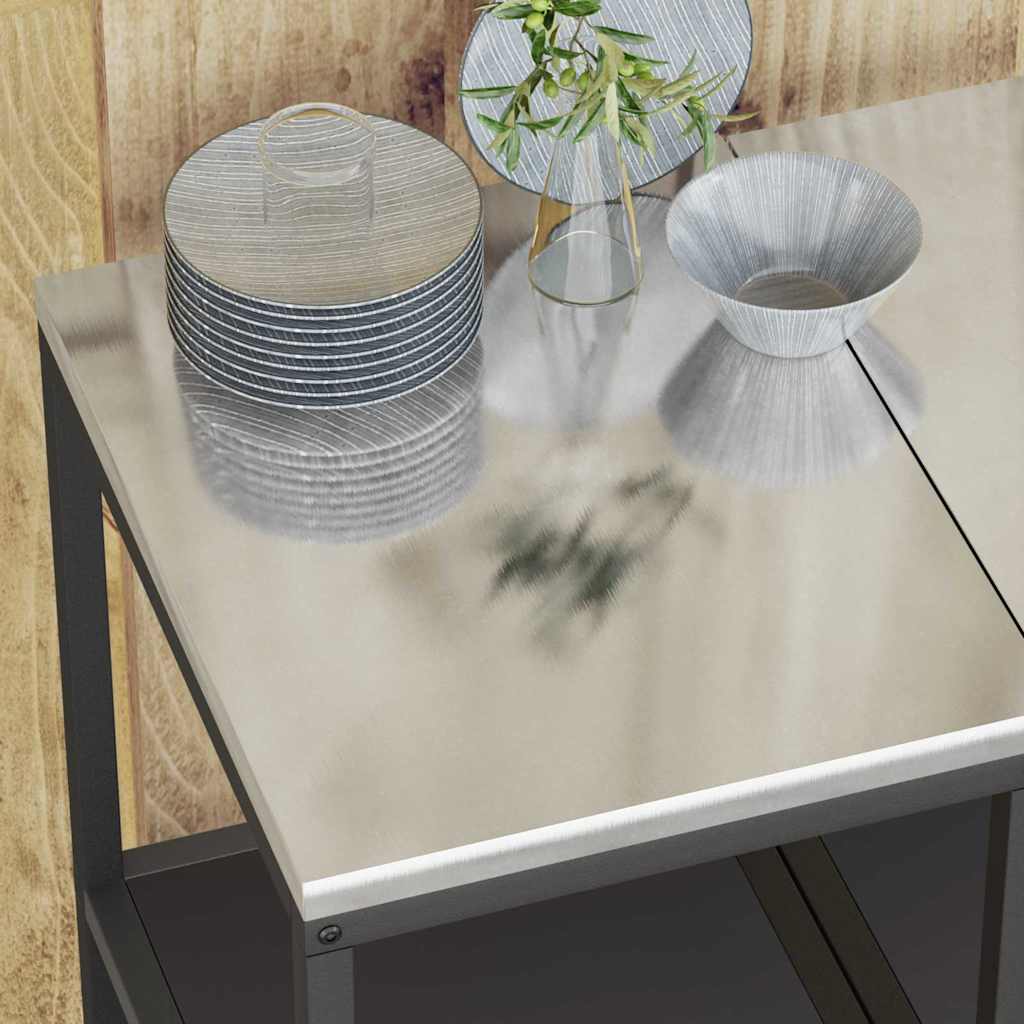 Mensola per il deposito in cucina con lo scaffale Nero Acciaio 874968