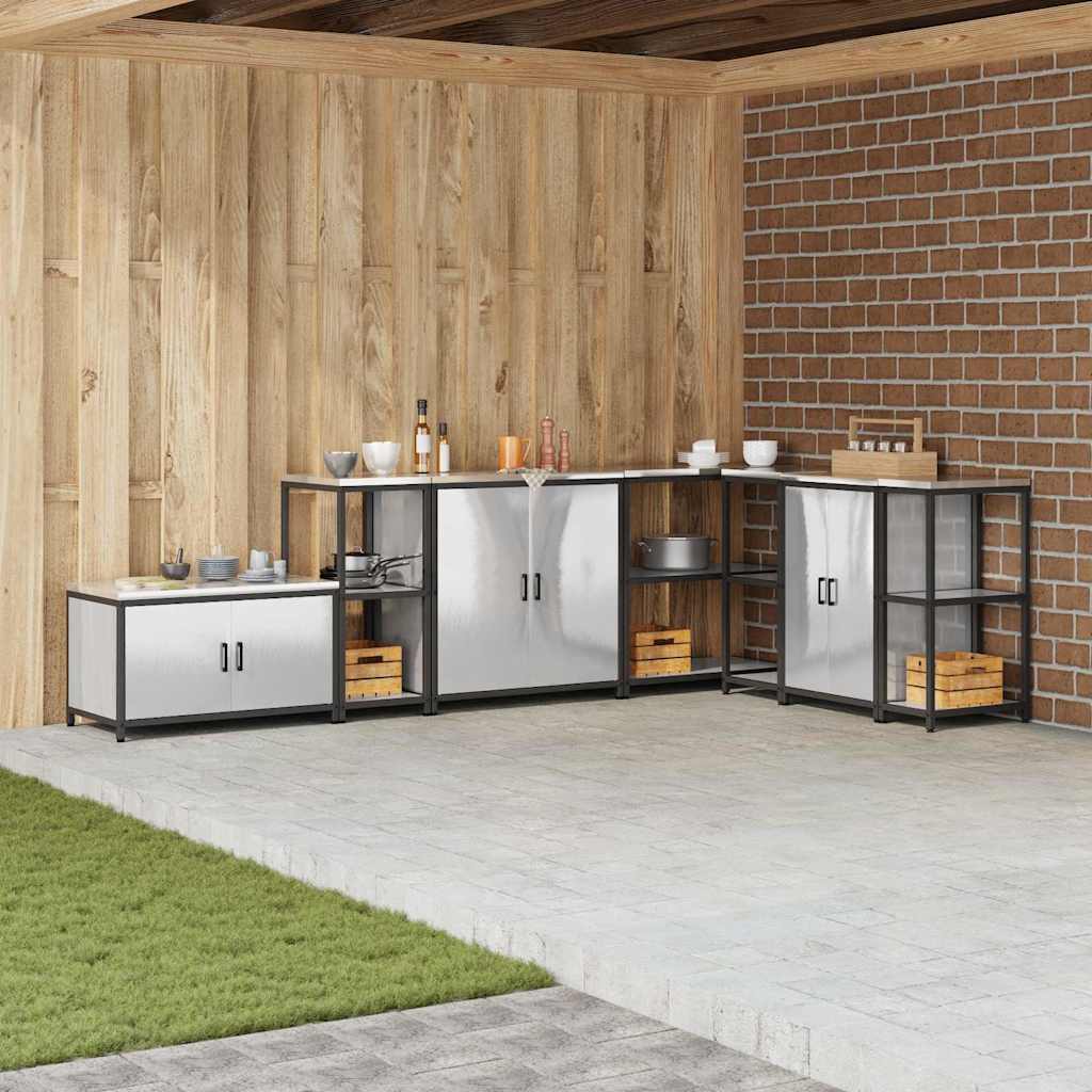 vidaXL Mensola per il deposito in cucina Argento Acciaio inossidabile