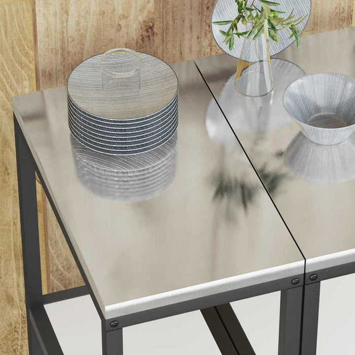 Mensola per il deposito in cucina Bianco Acciaio 874976