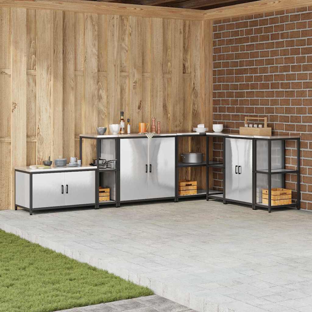 vidaXL Mensola per il deposito in cucina Argento Acciaio inossidabile