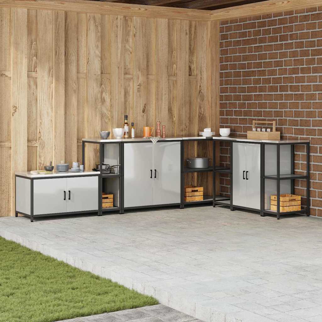 vidaXL Mensola per il deposito in cucina Argento Acciaio zincato