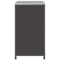 Armadietto per Stoccaggio in Cucina con porta Nero Acciaio 874982