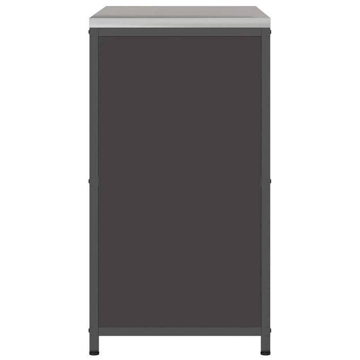 Armadietto per Stoccaggio in Cucina con porta Nero Acciaio 874982