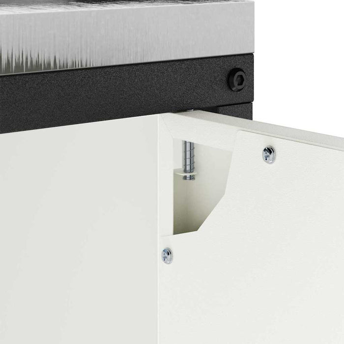 Armadietto per Stoccaggio in Cucina con porta Bianco Acciaio 874983