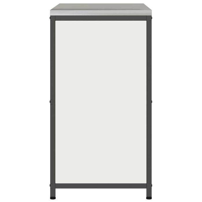 Armadietto per Stoccaggio in Cucina con porta Bianco Acciaio 874983