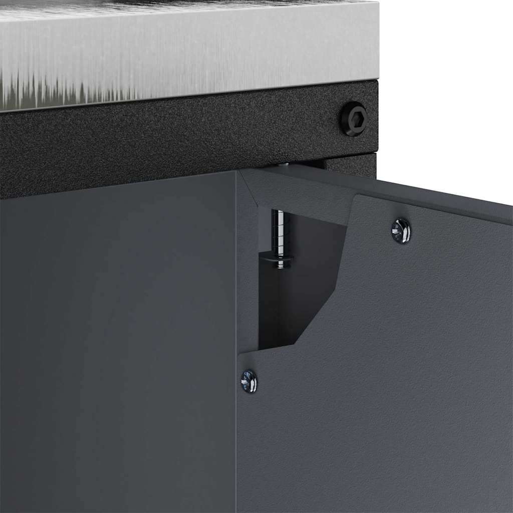 Armadietto per Stoccaggio in Cucina con porta Antracite Acciaio 874984