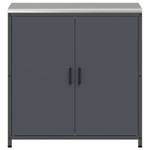 Armadietto per Stoccaggio in Cucina con porta Antracite Acciaio 874984
