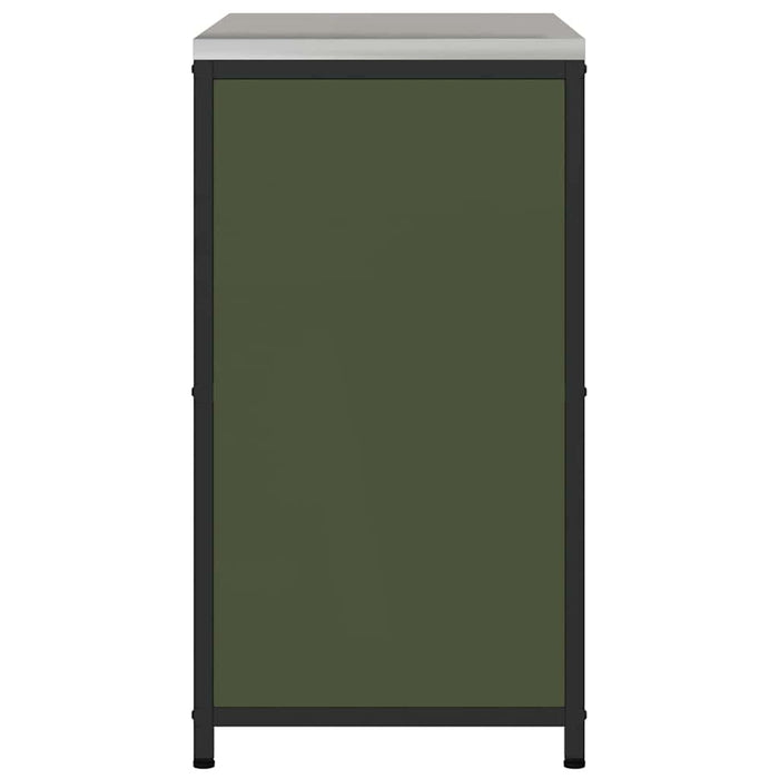 vidaXL Armadietto per Stoccaggio in Cucina Verde oliva Acciaio