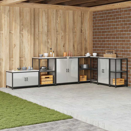 vidaXL Armadietto per Stoccaggio in Cucina Argento Acciaio zincato