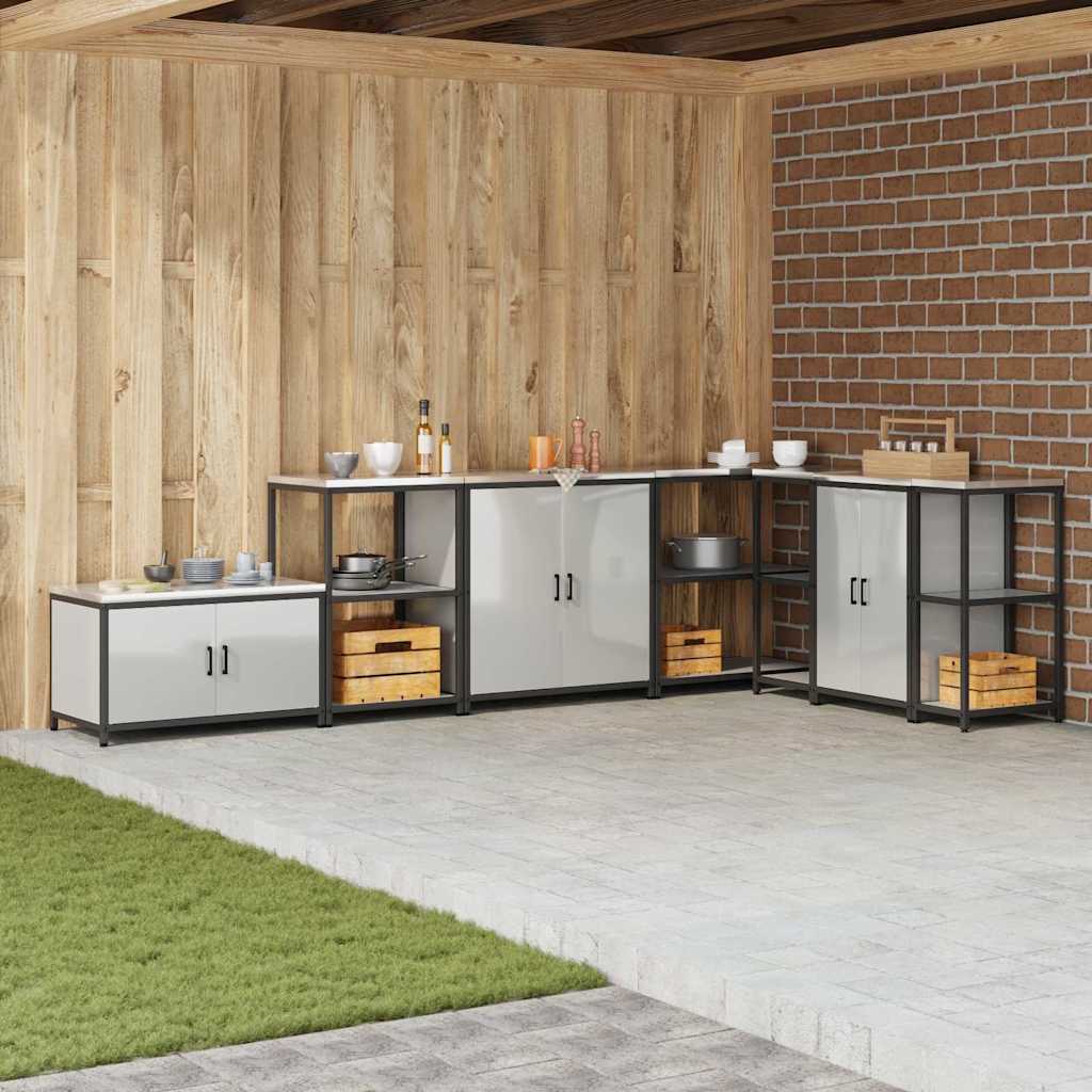 Armadietto per Stoccaggio in Cucina Argento Acciaio zincato 874987