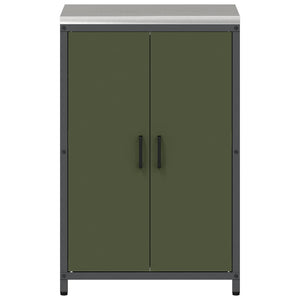 vidaXL Armadietto per Stoccaggio in Cucina Verde oliva Acciaio