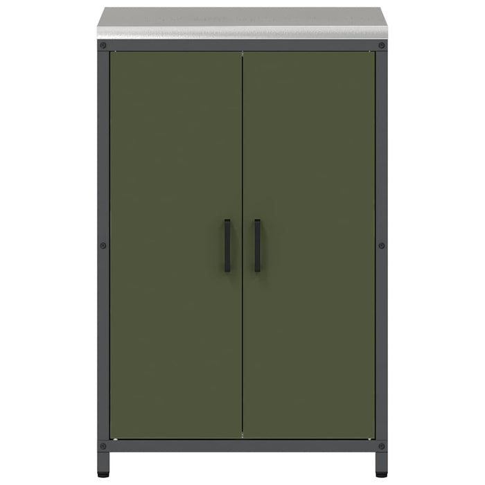 vidaXL Armadietto per Stoccaggio in Cucina Verde oliva Acciaio