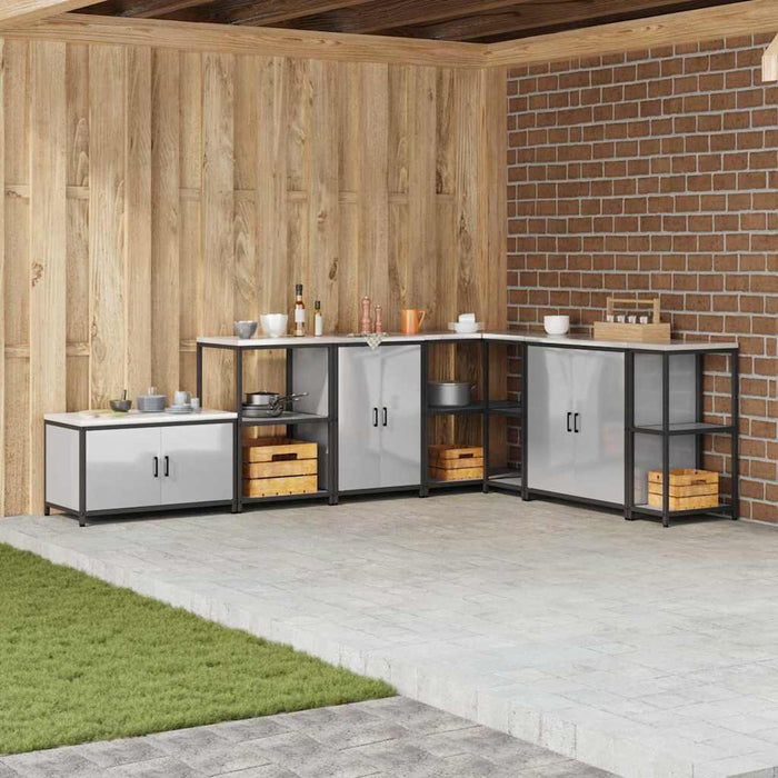 vidaXL Armadietto per Stoccaggio in Cucina Argento Acciaio zincato